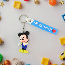 Cute Cartoon Silicone 3D Key Chain with Metal Hook & Strap (Pack of 1)