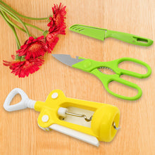 Multifunction Kitchen Tool Set – Stainless Steel & Plastic Knife and Scissors